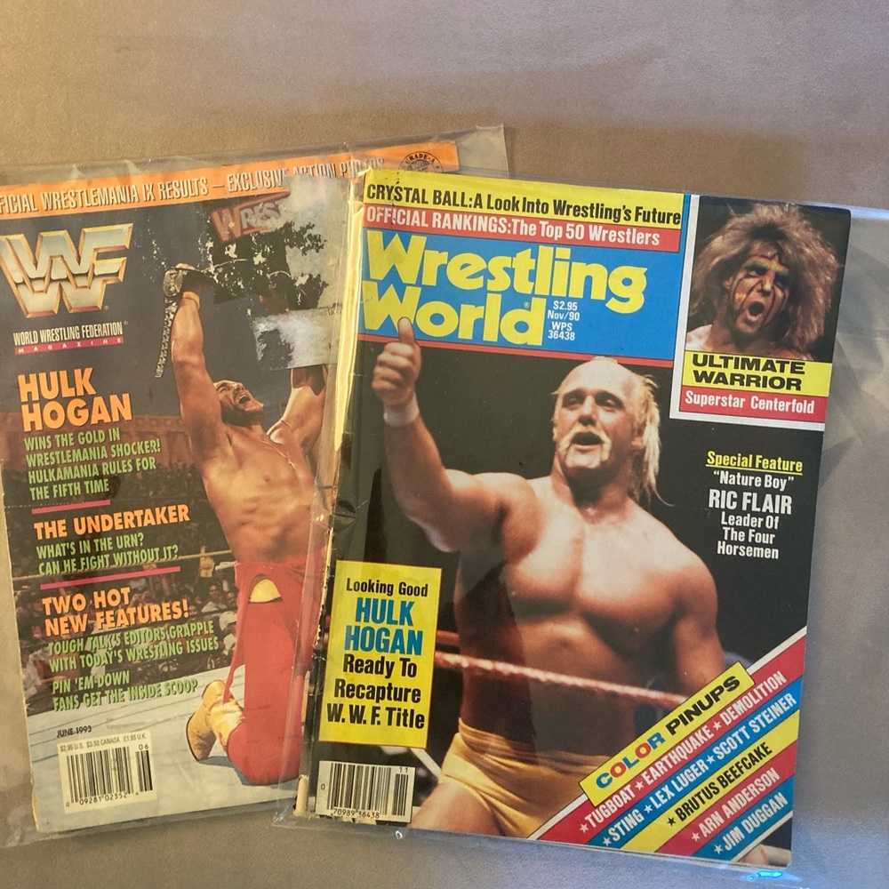 Two Wrestling Magazines with Hulk Hogan Cover Vintage